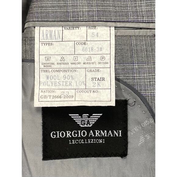 NWT Giorgio Armani Le Collezioni Gray Purple Plaid Wool Sport Coat Blazer - Picture 4 of 10
